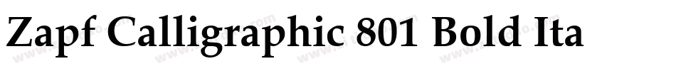 Zapf Calligraphic 801 Bold Italic BT字体转换